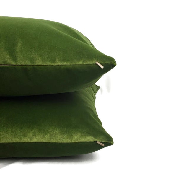 Not Yet Made - Made To Order Light Moss Green Plush Velvet Pillow Cover For Sale - Image 5 of 7