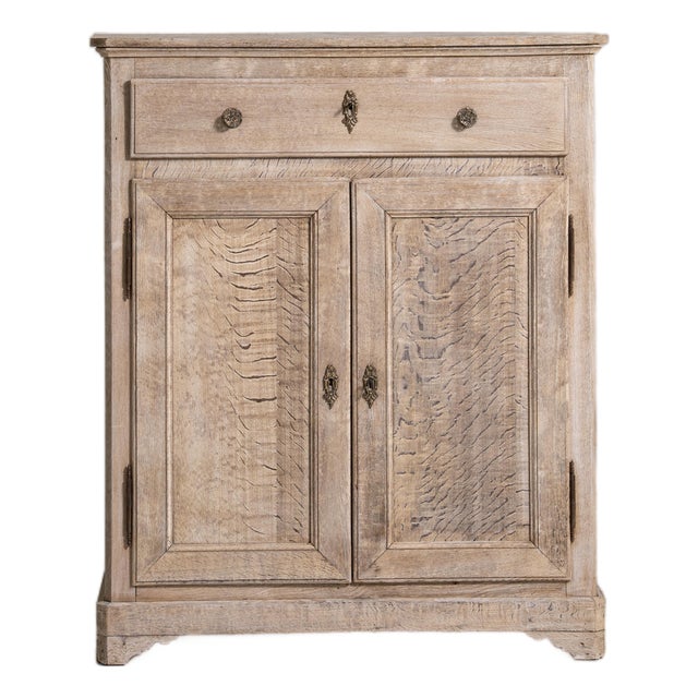 19th Century Oak Buffet With Brass Accents For Sale