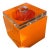 Alessandro Albrizzi Mid Century Modern Orange Lucite Ice Bucket Box For Sale