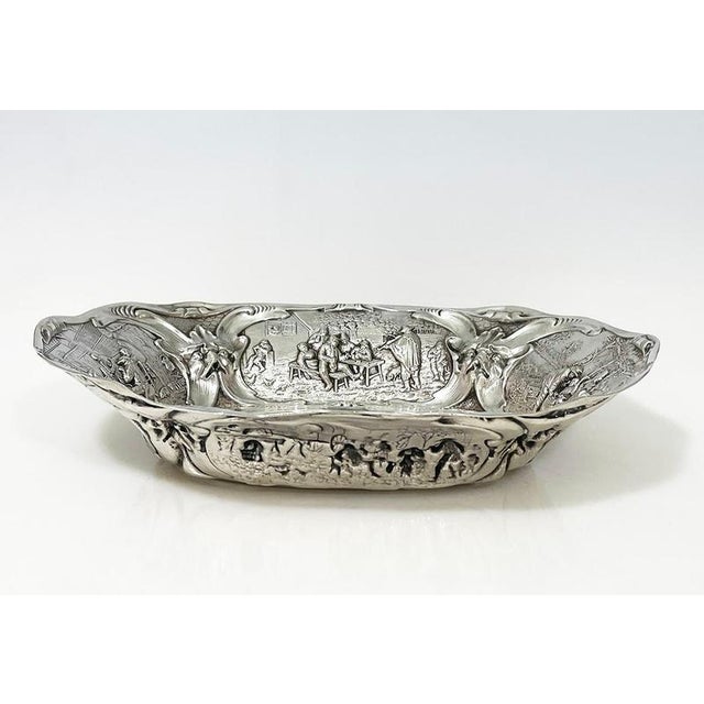 Dutch silver oval bowl, breadbasket by schoorl/ krot, amsterdam, dated 1928 a beautiful oval bowl / breadbasket with five...
