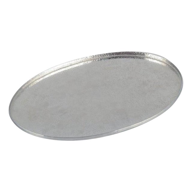 Swedish Hammered Modernist Tin Tray by Lars Göransson, 1978 For Sale