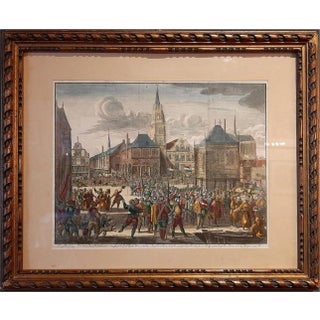 Scene of the Alteration of Amsterdam, 1720, Paper, Framed For Sale