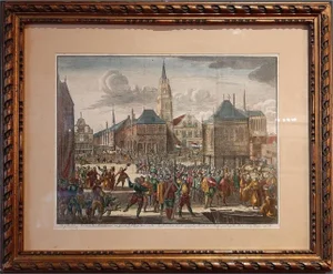Scene of the Alteration of Amsterdam, 1720, Paper, Framed