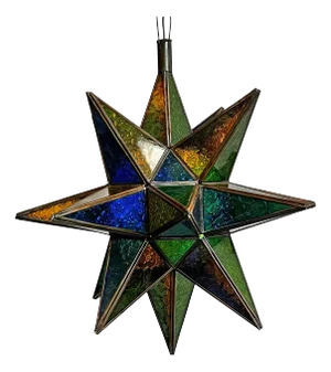 Vintage Multicolor Moravian Star Pendant Light Large