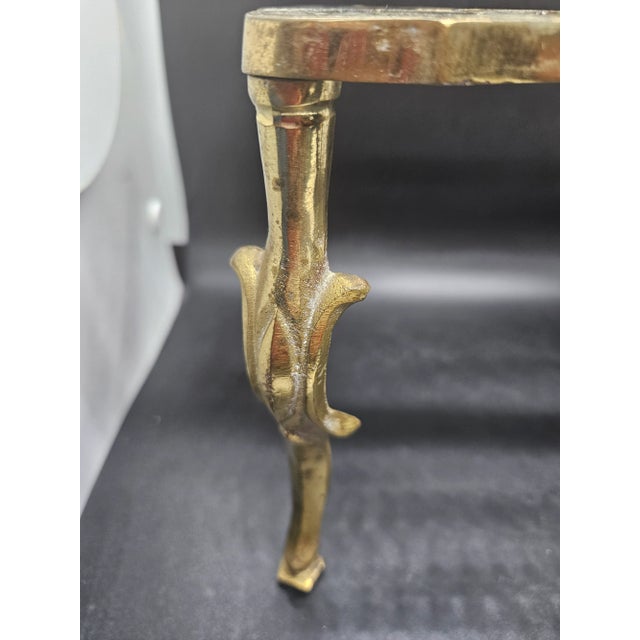 Rustic European Vintage Andrea by Sadek Pierced Brass Table Trivet/Stand For Sale - Image 3 of 4