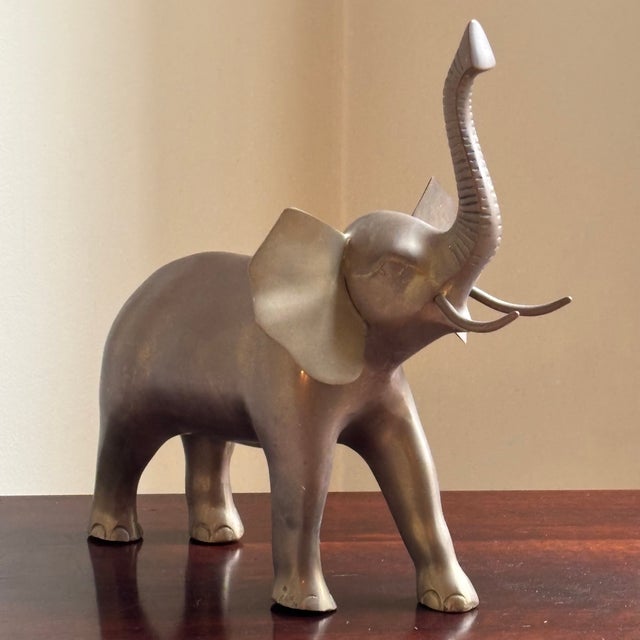 Large Mid-20th Century Brass Elephant Sculpture For Sale - Image 4 of 16
