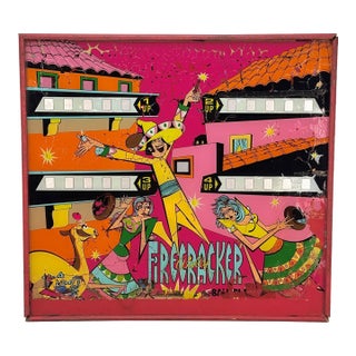 Mid-Century Pop Art Bally Firecracker Pinball Arcade Hanging Light Box For Sale