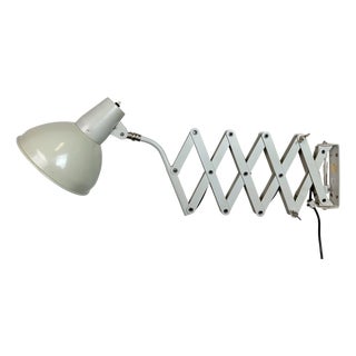 Industrial German Grey Scissor Wall Lamp from SIS, 1960s For Sale