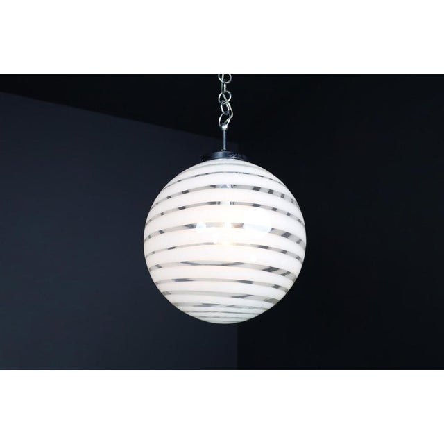 Glass Mid-Century Modern German Art Glass Pendant Light, 1960s For Sale - Image 7 of 9