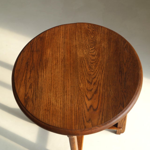 Wood Dutch Art Deco Amsterdam School Oak Side Table, 1920s For Sale - Image 7 of 10
