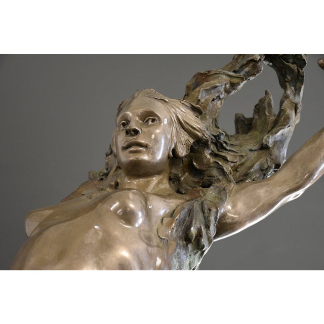 1990s Spiral Helix X Bronze Statue by Mary Louise Snowden For Sale - Image 12 of 14