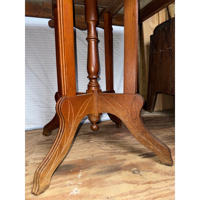Wood Antique Marble and Wood Side Table For Sale - Image 7 of 8