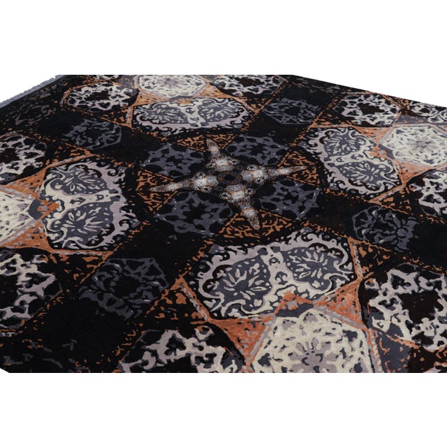 Rug & Kilim Rug & Kilim’s Modern Classics Rug in Black With Geometric Patterns “Khatam” For Sale - Image 4 of 8