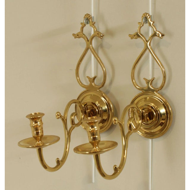 Colonial Williamsburg Restoration Virginia Metal Crafters Brass Candle Wall  Sconces - a Pair