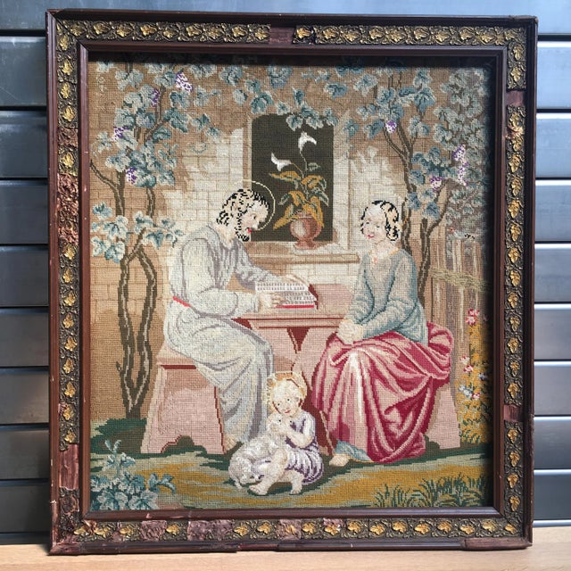 19th Century Framed Handwoven Tapestry For Sale - Image 5 of 15