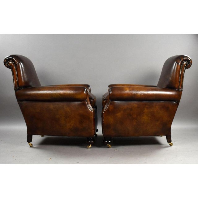 1920s Leather Club Chairs, 1920, Set of 2 For Sale - Image 5 of 10