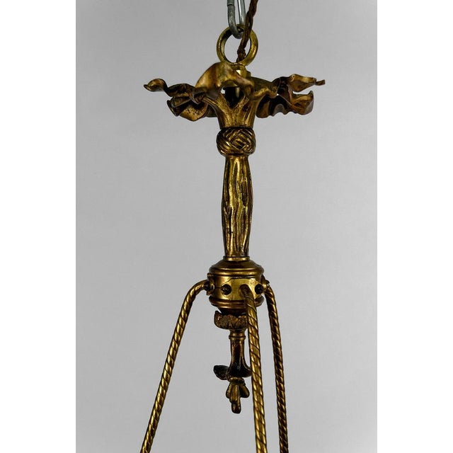 Louis XVI Neoclassical Style Hanging Light in Gilded Bronze, 1890s For Sale - Image 15 of 16