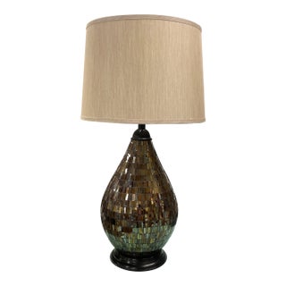 1980s Mirrored Mosaic Table Lamp For Sale