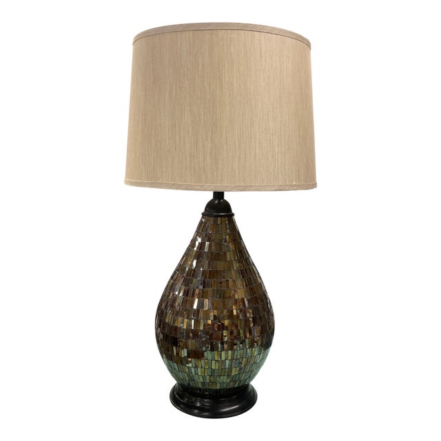 1980s Mirrored Mosaic Table Lamp For Sale