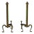 Pair Antique Regency Style Brass Fireplace Andirons For Sale