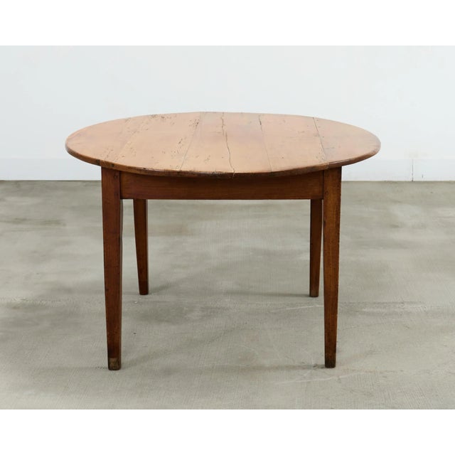 Country English Provincial Round Fruitwood Farmhouse Dining Table For Sale - Image 16 of 17