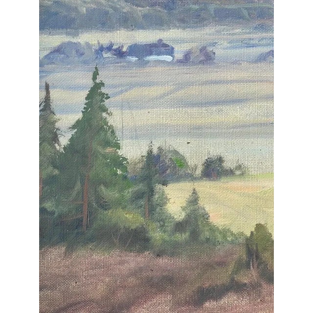 Textile Large Early 20th Century Sweeping Pastoral Painting For Sale - Image 7 of 12