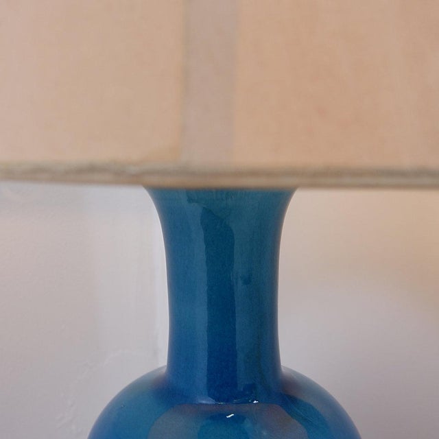 Mid Century - Vintage - Table lamp Measures : Lamp : Ø 20cm H:42cm with Lamp shade : Ø40cm H:73cm Sold with original...