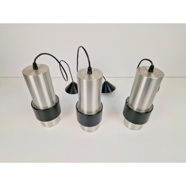 Tout Rond Tout Droit Pendant Model B-1198 Silver by Nico Kooy for Raak Amsterdam, 1970, Set of 3 For Sale - Image 4 of 8