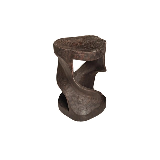 Not Yet Made - Made To Order Sculptural Stool Carved From Solid Mango Wood Modern Organic For Sale - Image 5 of 6