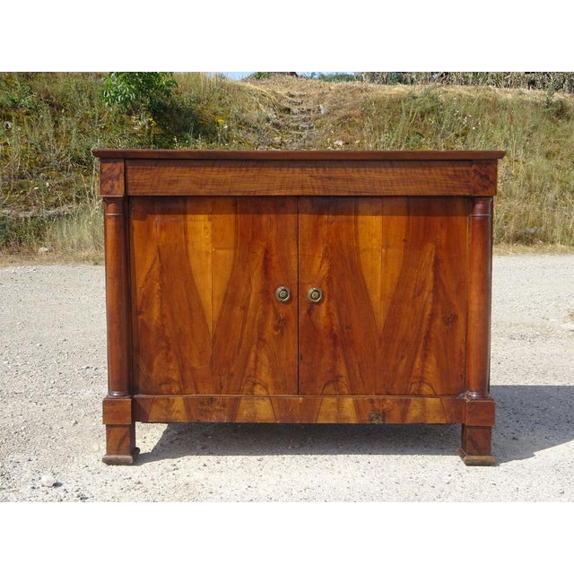 Antique Sideboard with Diamond-Shaped Wood Marquetry Top For Sale - Image 3 of 18