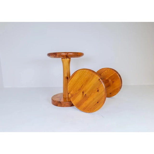Scandinavian Modern Pine Stools, Sweden, 1970s, Set of 2 For Sale - Image 13 of 16