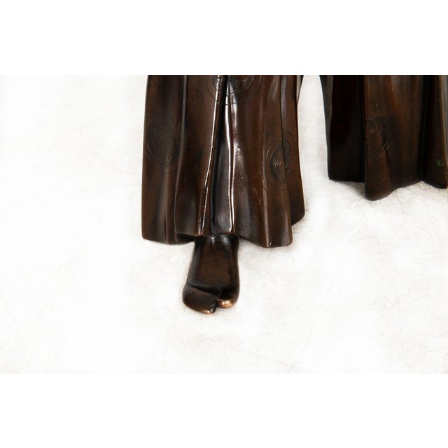 A Fine Japanese Meiji Period Antique Bronze Sculpture of a Samurai Warrior For Sale - Image 12 of 18