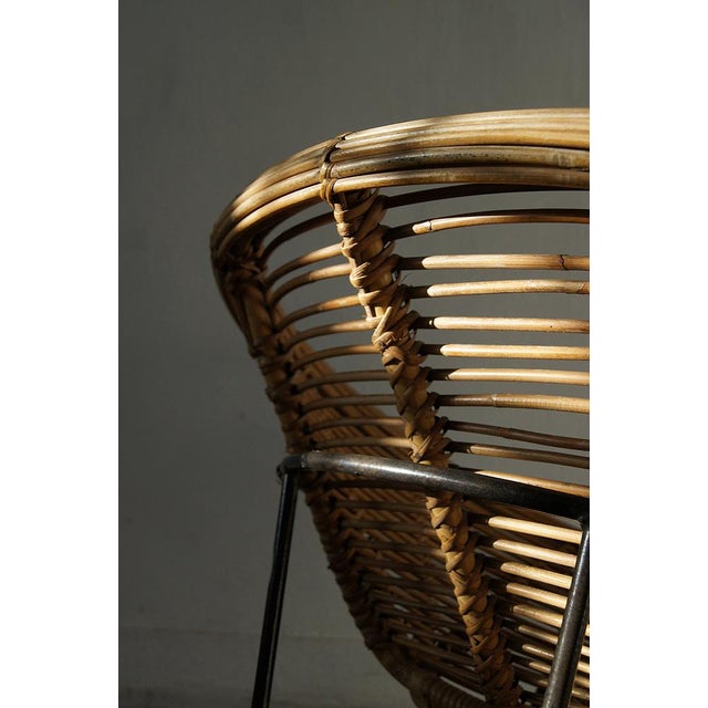 Wood Vintage Wicker Side Chair For Sale - Image 7 of 11