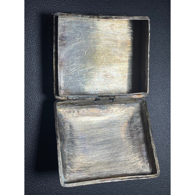 Glass Mid 20th Century 900 Solid Silver Marked Sura Ornate Filagree Jewelry Box For Sale - Image 7 of 7