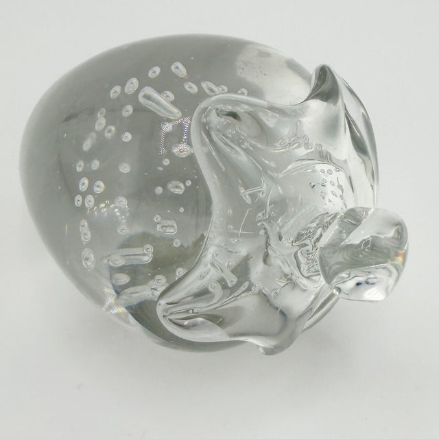 Mid 20th Century Murano Art Glass Strawberry Paperweight Sculpture With Controlled Bubbles For Sale - Image 5 of 8