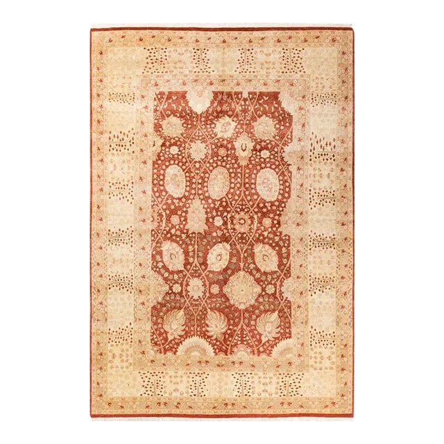 Mogul, One-of-a-Kind Hand-Knotted Area Rug in Yellow, 6' 2" x 9' 3" For Sale