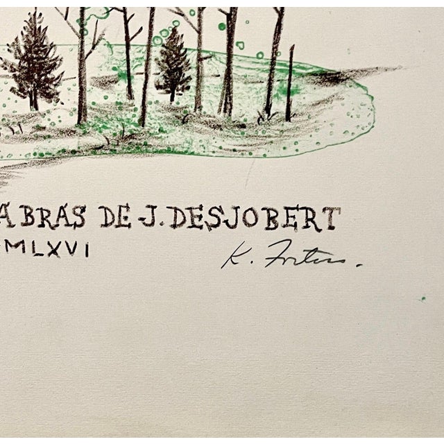 Karl Fortess, Lithograph Belgian American Surrealism WPA Modernist Karl Fortess Surrealist Art, 1966 For Sale - Image 4 of 4