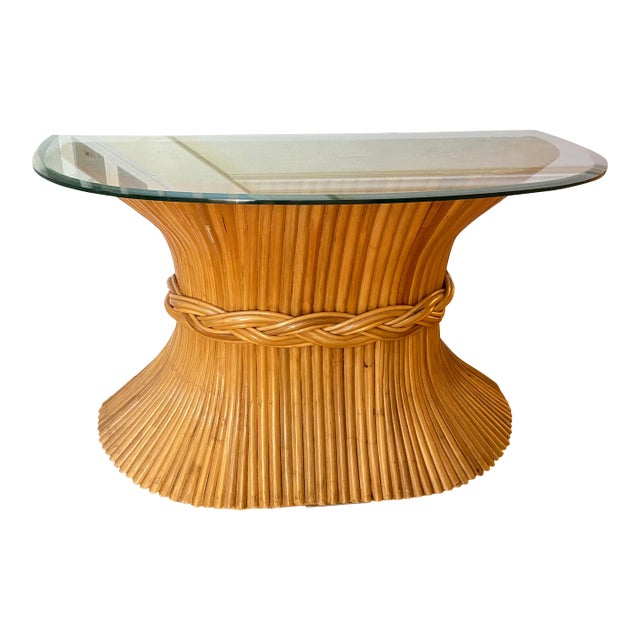 Sheaf of Wheat Entry Table by McGuire, 1970s For Sale