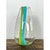 Mid-Century Modern Vintage Clear Glass Vase With Blue and Green Stripes For Sale - Image 3 of 12