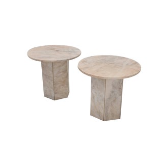 Italian Marble Side Tables, 1980s, Set of 2 For Sale