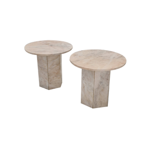 Italian Marble Side Tables, 1980s, Set of 2