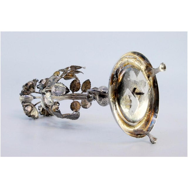 Silver Toothpick Holder with Leaves and Flowers For Sale - Image 4 of 9