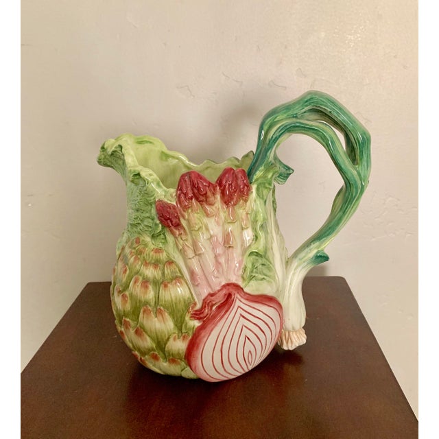Vintage Fitz and Floyd Large Vegetable Cabbage Leaf Garden Pitcher