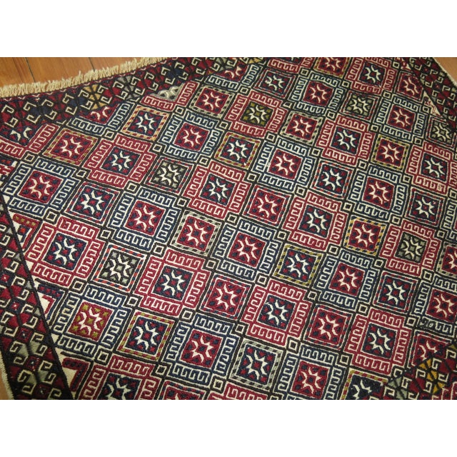 One of a kind, early 20th-century Hand-knotted Persian Flatweave with a tribal design. Professionally Washed & personally...