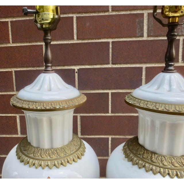 Early 20th Century Early 20th Century Sevres Porcelain and Gilt Bronze Mounted Louis XV Lamps- A Pair of 2 For Sale - Image 5 of 13
