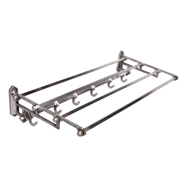 Vintage Art Deco Coat Rack in Aluminum, 1950s For Sale