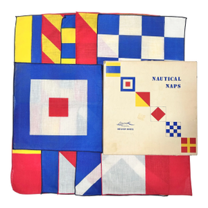 Vintage Nautical Signal Flag Napkins - Cocktail Napkins - Set of 11 - Coastal Tabletop