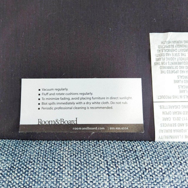 Room & Board Reese Blue Modern Tufted Chaise Lounge Sofa For Sale In San Francisco - Image 6 of 6