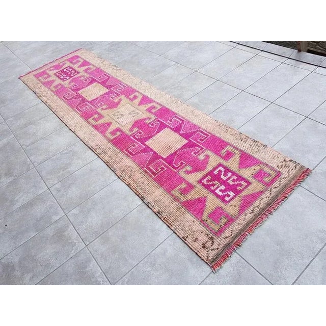 1960s Vintage Dark Pin Wool Oushak Runner For Sale - Image 10 of 10