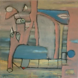 "Sightseeing" Square Abstract Oil Painting by Scott A. Spencer